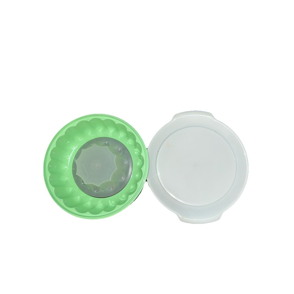 Vintage Tupperware 1201-3 Jello Gelatin Mold 3 Piece Sea Green W/‎ Tray 617-8